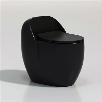 Toaletă de baie din ceramică placată cu aur negru